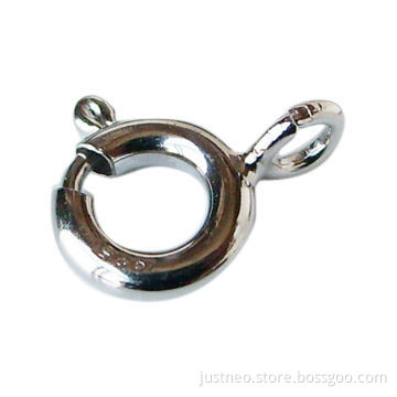 Solid 925 sterling silver spring ring necklace clasps, 5-8mm